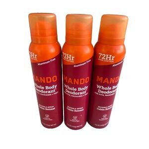 (3) Mando Men's Whole Body Deodorant Spray‎ Aluminum-Free Cabin Retreat 3.6 oz